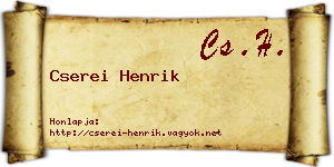 Cserei Henrik névjegykártya