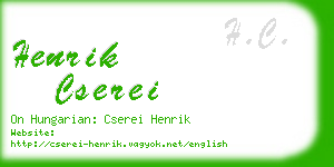 henrik cserei business card